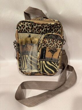 Karriage-Mate Safari Animal Print Tapestry Crossbody Multi Pocket Purse NWOT